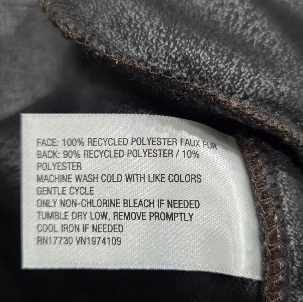 Faux Sherling Coat Dark Brown Universal Threds Crew Neck Size XL - Picture 9 of 10